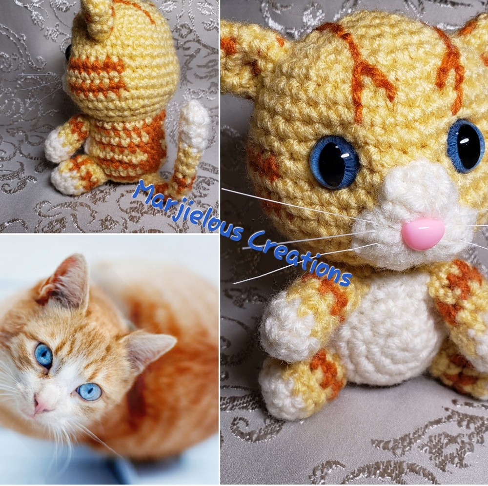 Yellow and orange tabby cat Amigurumi